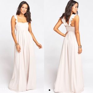 June Maxi Dress in Show Me The Ring Crisp by Show Me Your Mumu